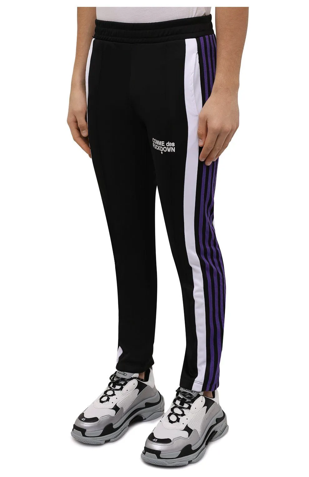 Comme Des Fuckdown Men's Sleek Stretch Track Trousers with Side Stripes