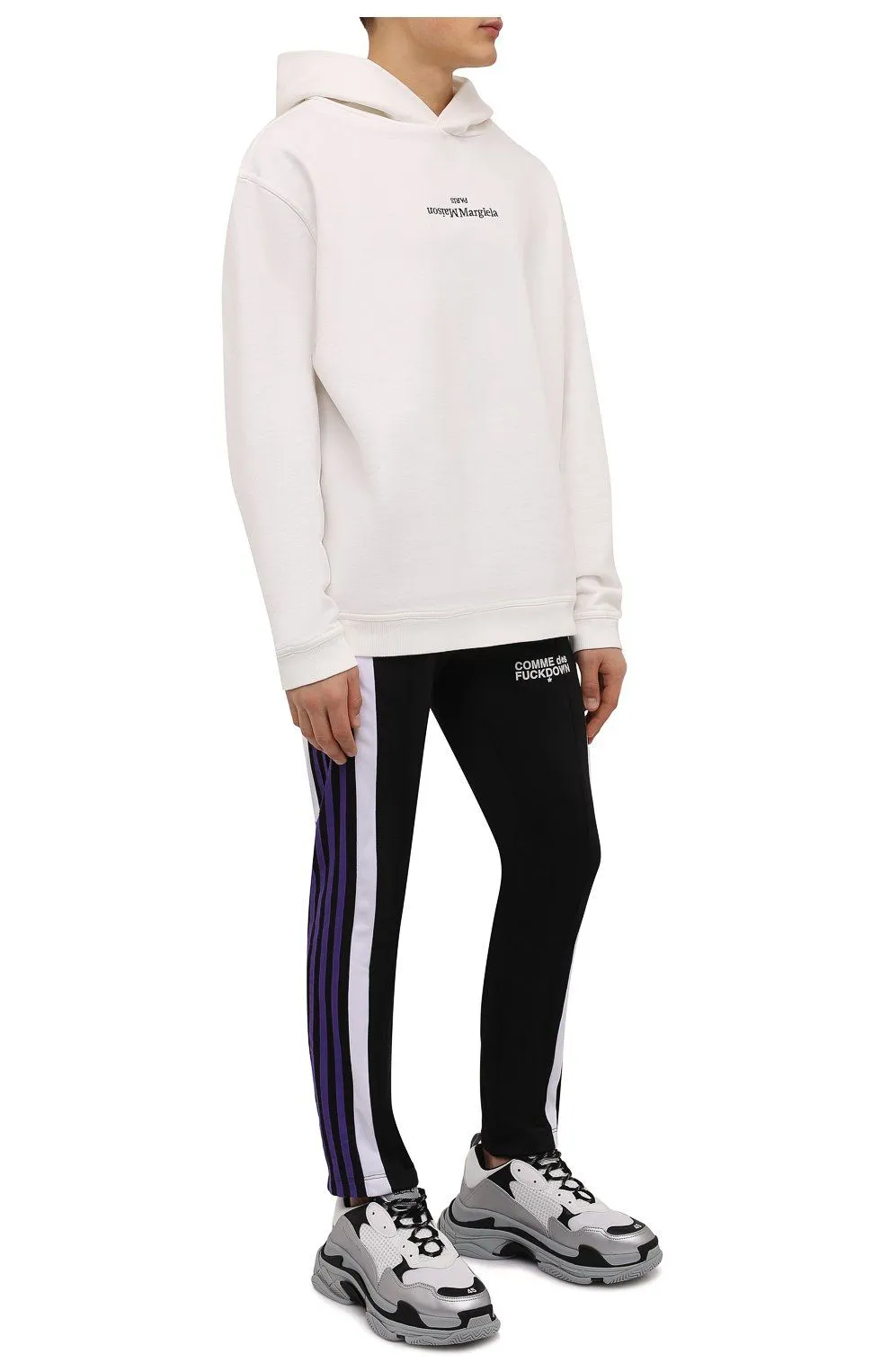 Comme Des Fuckdown Men's Sleek Stretch Track Trousers with Side Stripes