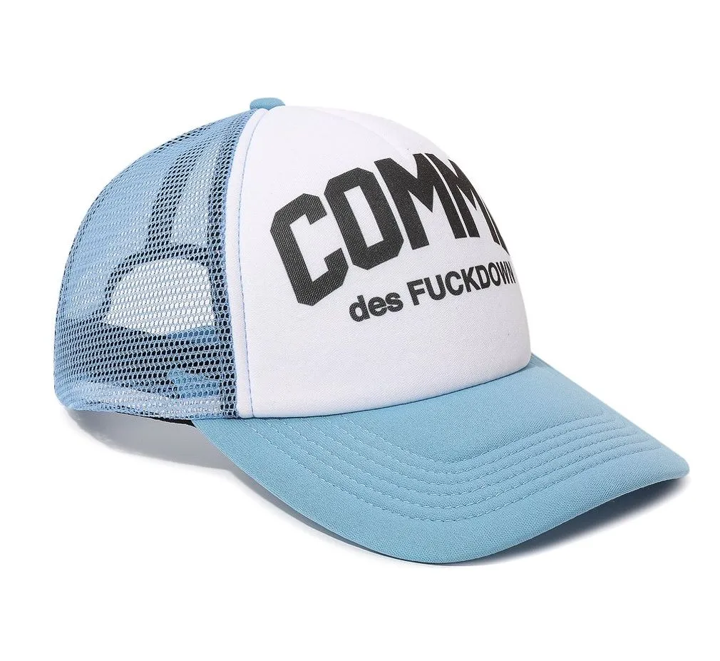 Comme Des Fuckdown Women's Chic Light Blue Visor Cap with Mesh Detail