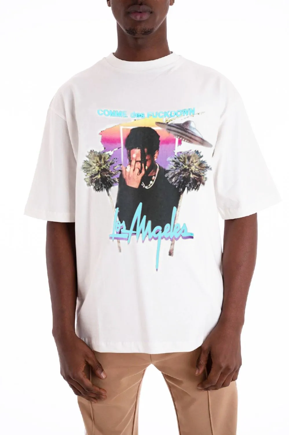 Comme Des Fuckdown Men's Graphic Crew Neck Tee in Luxe Cotton