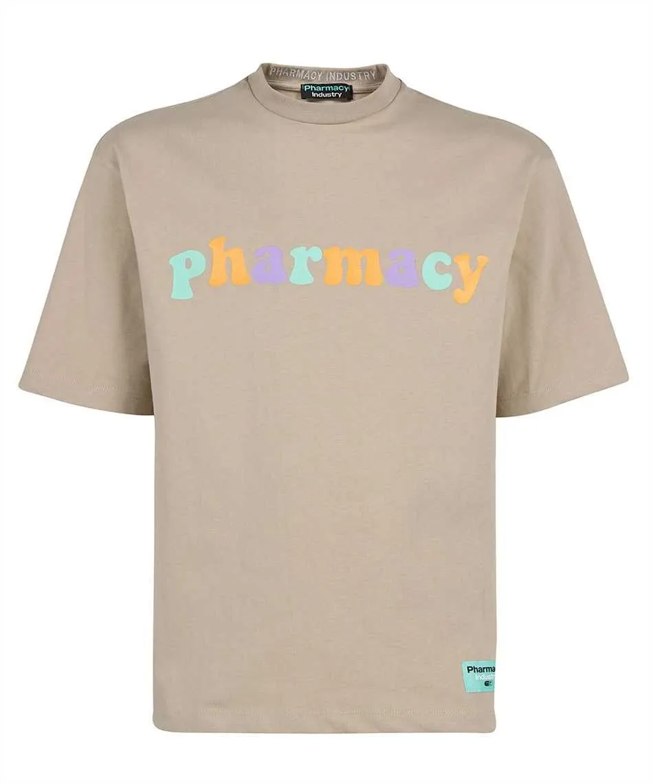 Pharmacy Industry Men's Italian Beige Logo Crewneck Tee