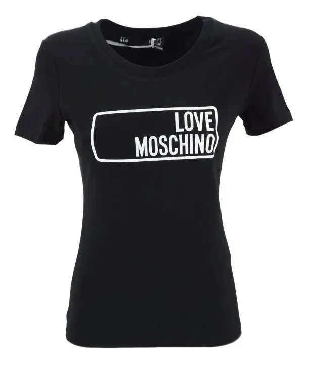 Love Moschino Women's Elegant Cotton Tee with Chic Logo Print