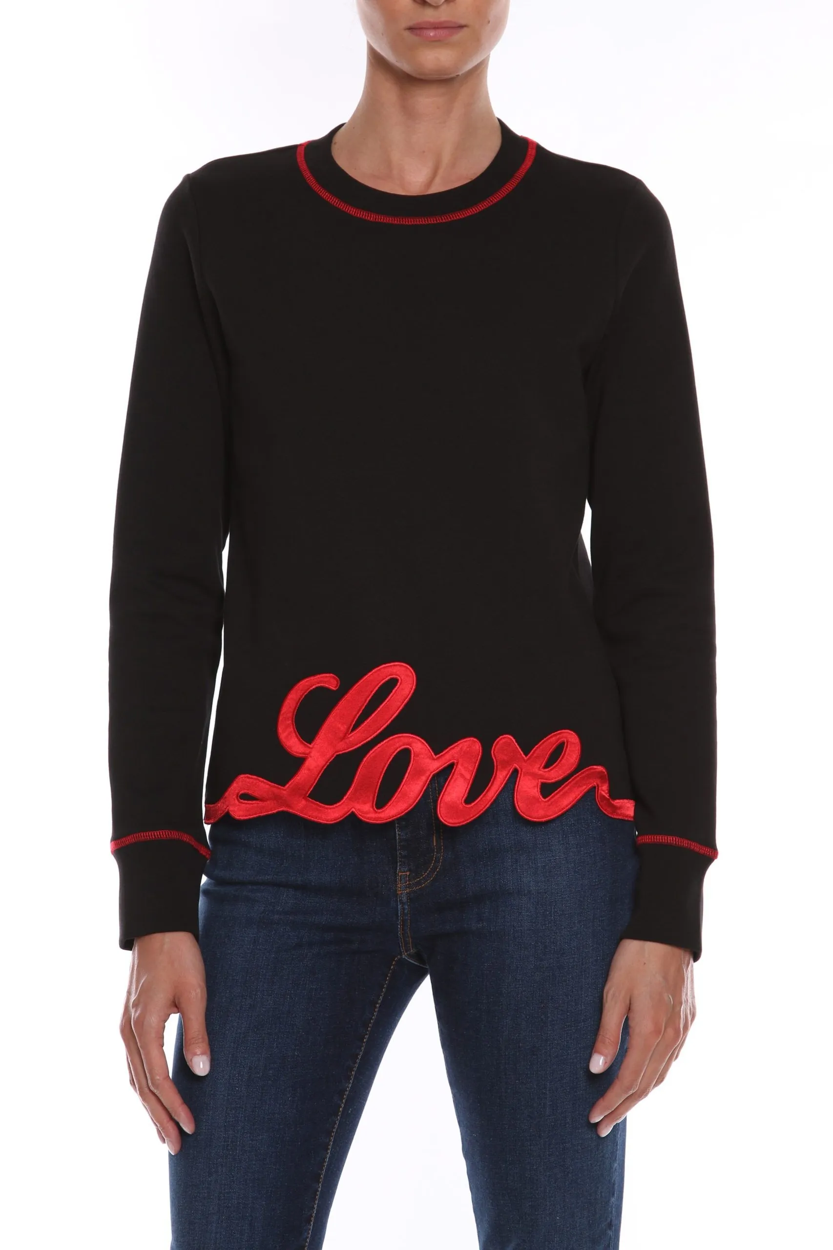 Love Moschino Women's Embroidered Love Crewneck Sweatshirt