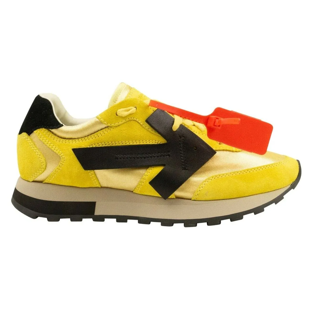 Off-White Women's Sleek Calfskin Sneakers with Suede Accents