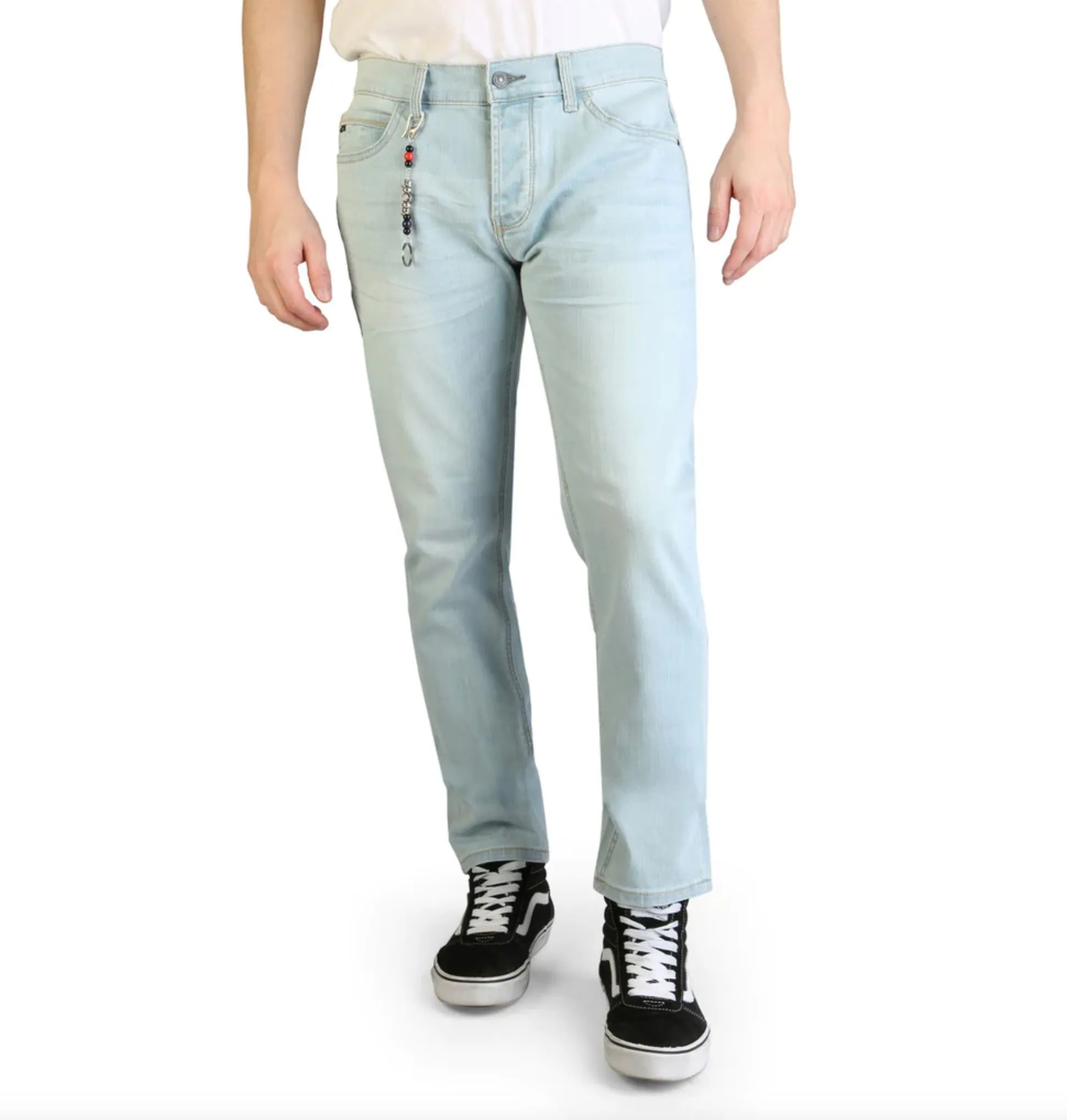 Yes Zee Men's Sleek Slim Fit Light Blue Denim