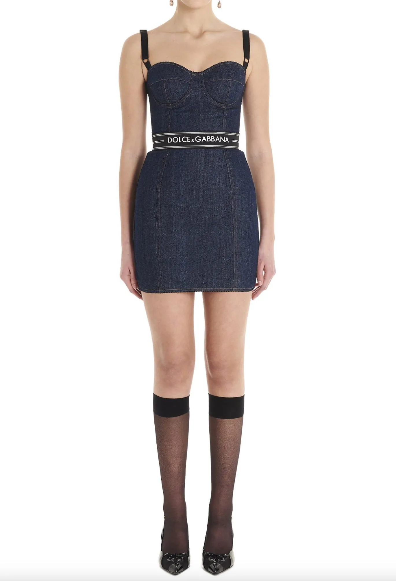 Dolce & Gabbana Women's Chic Blue Denim Logo Dress