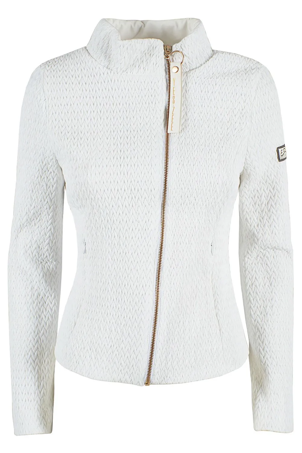 Yes Zee Women's Chic Microquilted Bias Zip Women's Jacket