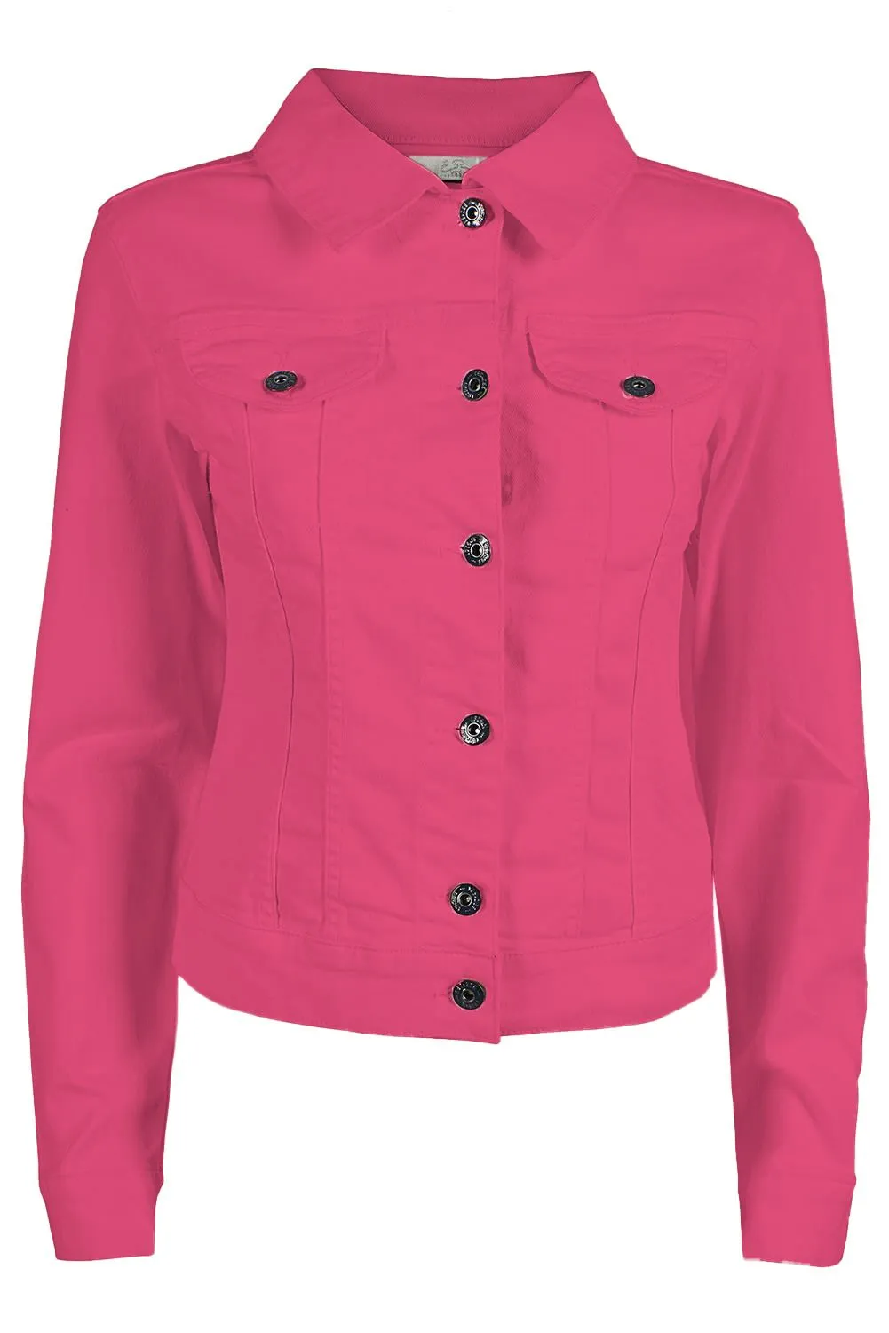 Yes Zee Women's Chic Pink Denim Jacket with Button Closure