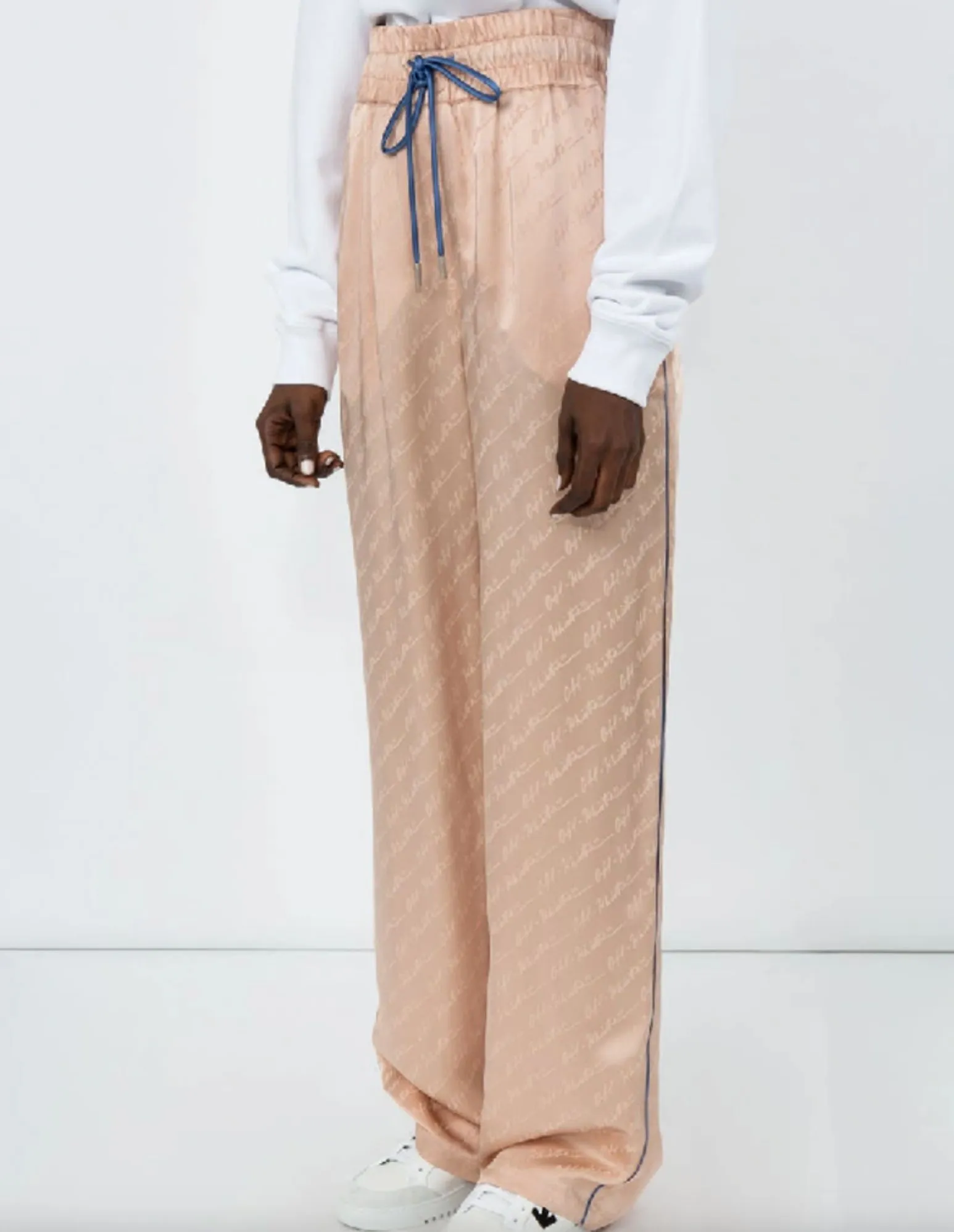 Off-White Women's Chic Pink Comfort-Fit Logo Pants