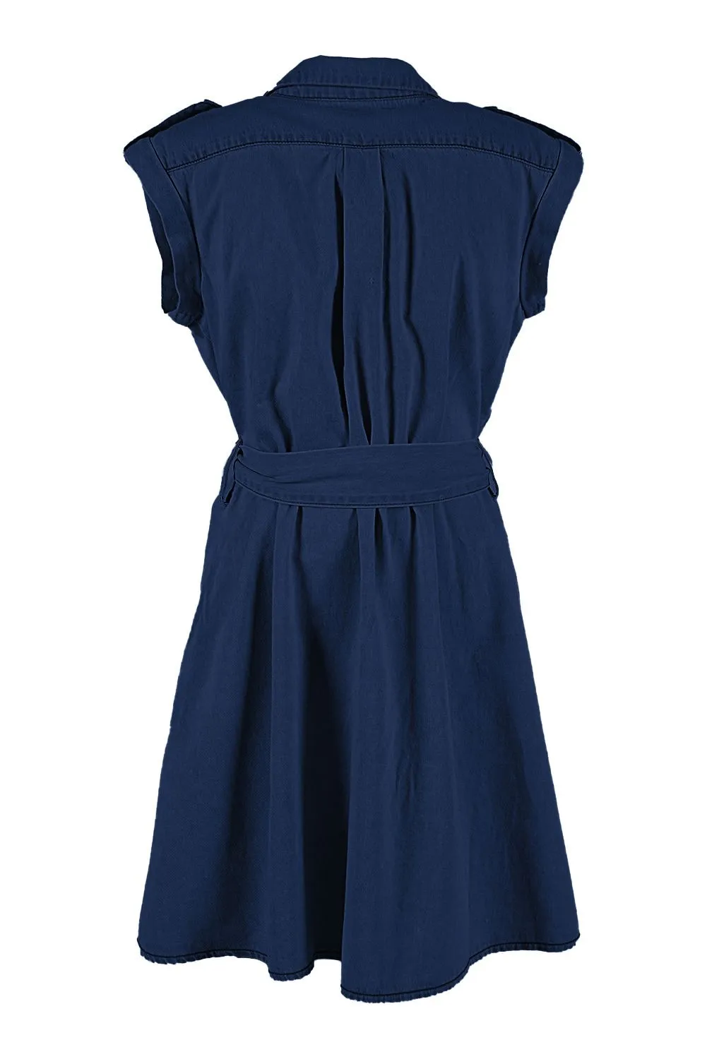 Yes Zee Women's Chic Sleeveless Denim Dress with Pockets