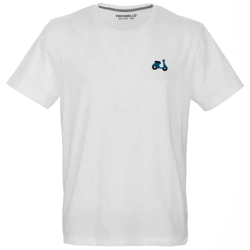 Fred Mello Men's Velveteen Applique Cotton Tee for Men