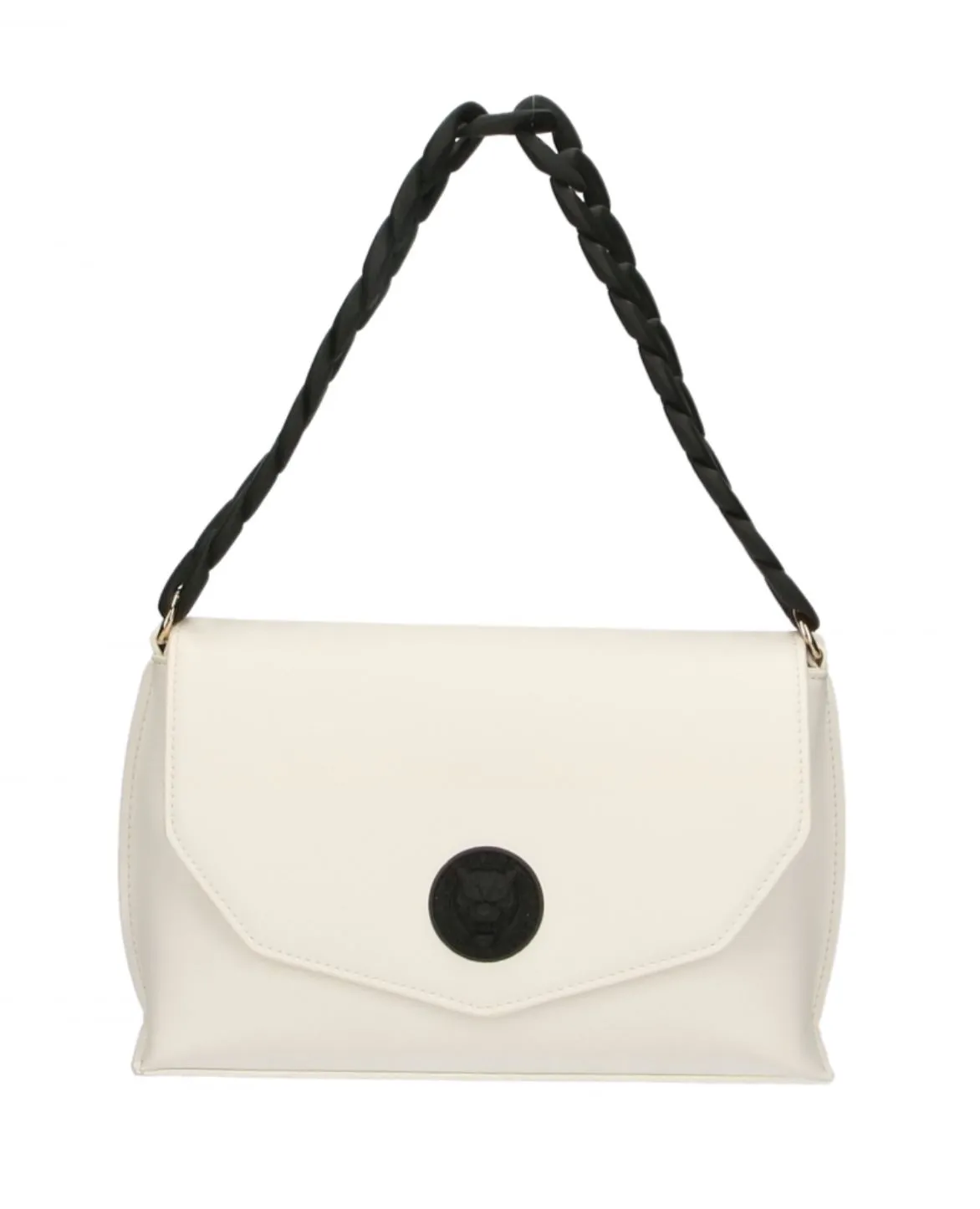 Plein Sport Women's Chic White Crossbody Flap Bag with Logo Detail