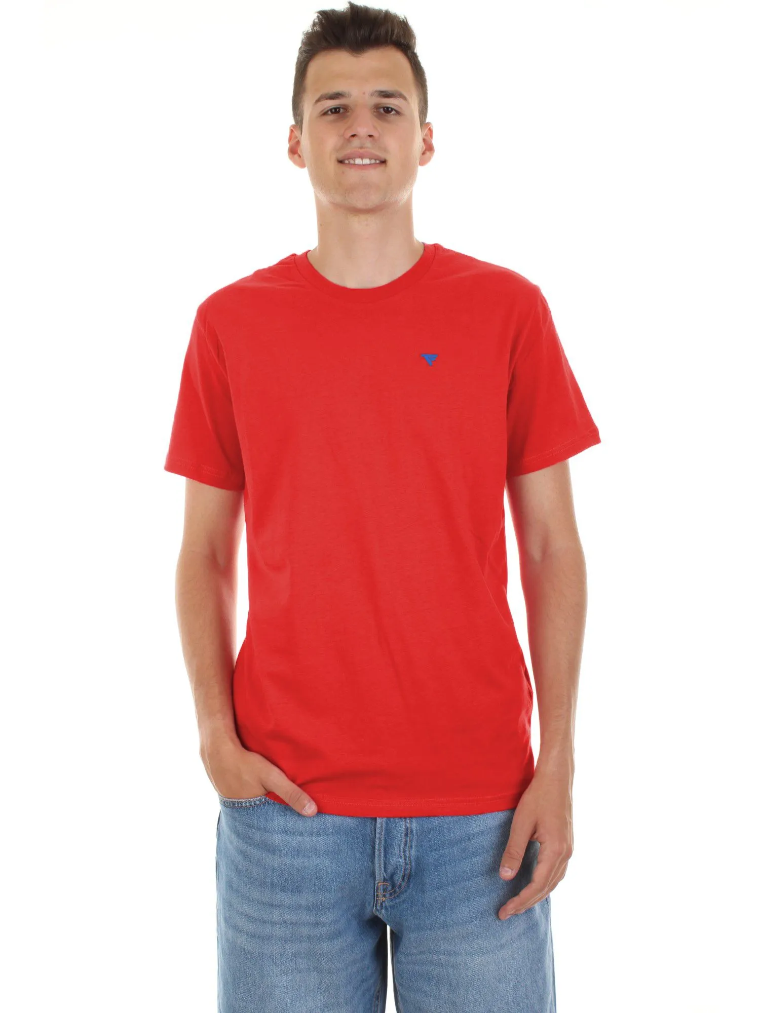 Fred Mello Men's Embroidered Logo Cotton Tee for Men