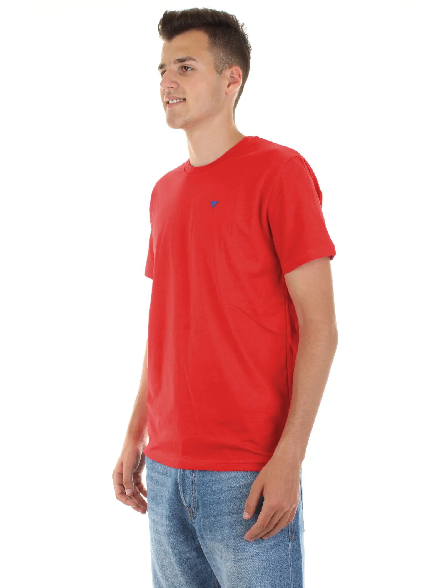 Fred Mello Men's Embroidered Logo Cotton Tee for Men