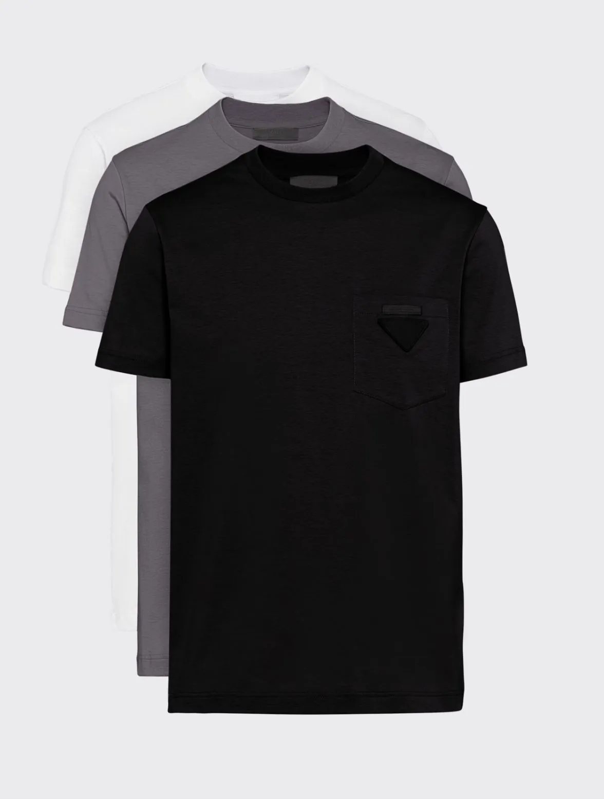 Prada Men's Elegant Trio of Cotton Jersey T-Shirts