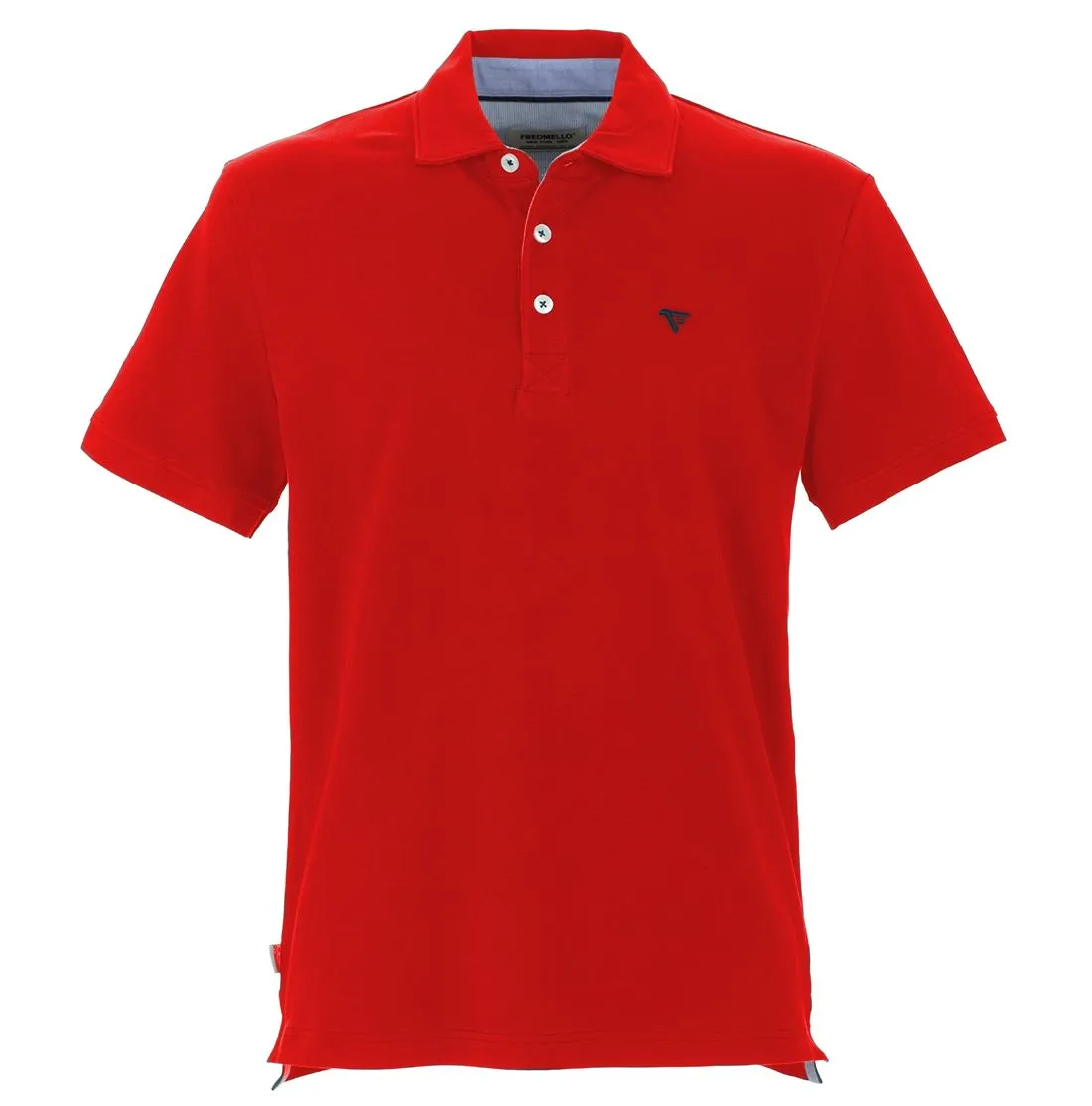 Fred Mello Men's Elegant Red Cotton Polo Shirt with Embroidered Logo