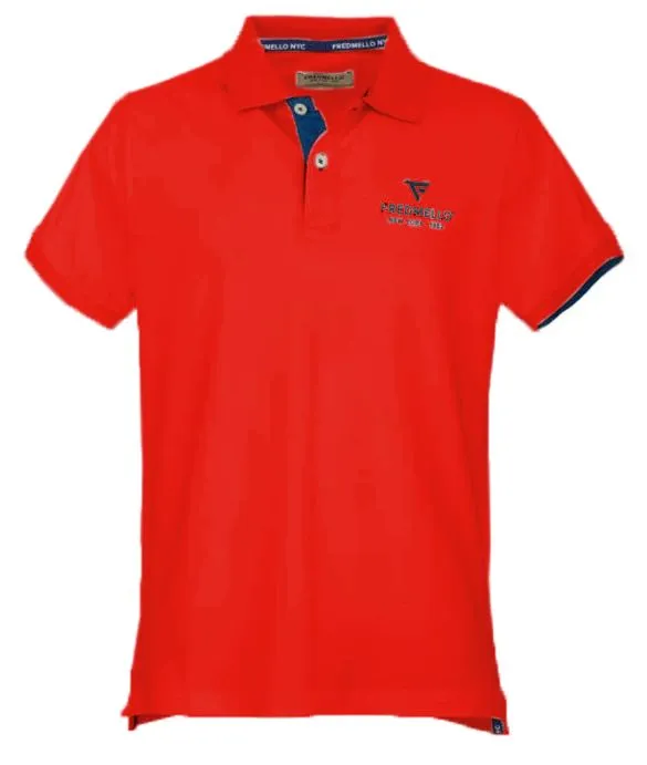 Fred Mello Men's Elegant Short-Sleeved Cotton Polo