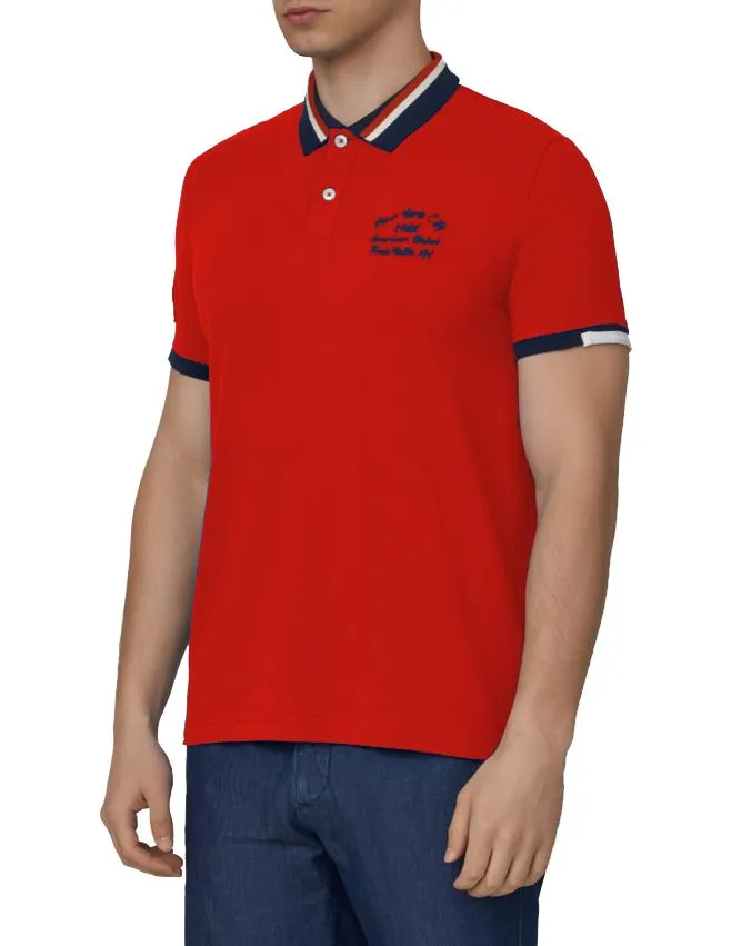 Fred Mello Men's Chic Embroidered Logo Cotton Polo