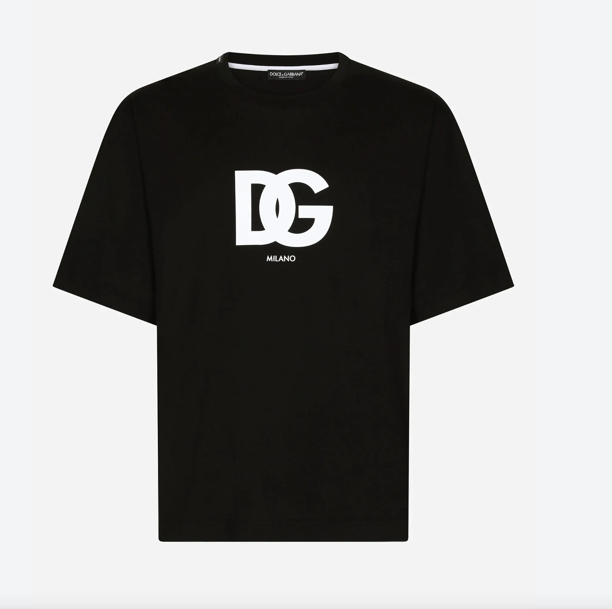 Dolce & Gabbana Men's Elegant Black Logo T-Shirt - Pure Cotton
