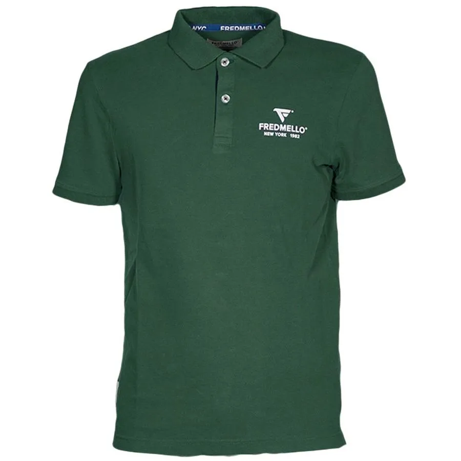 Fred Mello Men's Embossed Logo Cotton Polo Shirt - Short Sleeved