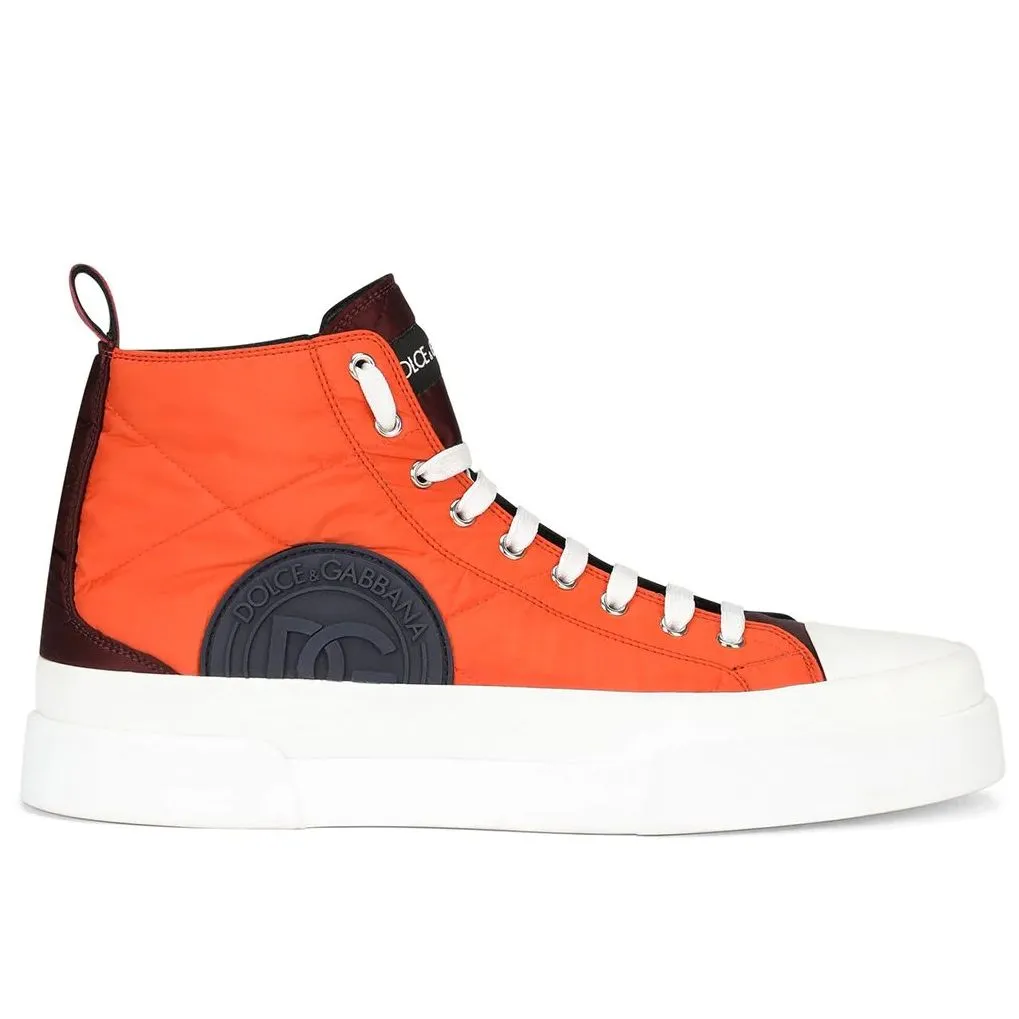 Dolce & Gabbana Women's Quilted Satin High-Top Sneakers in Multicolor
