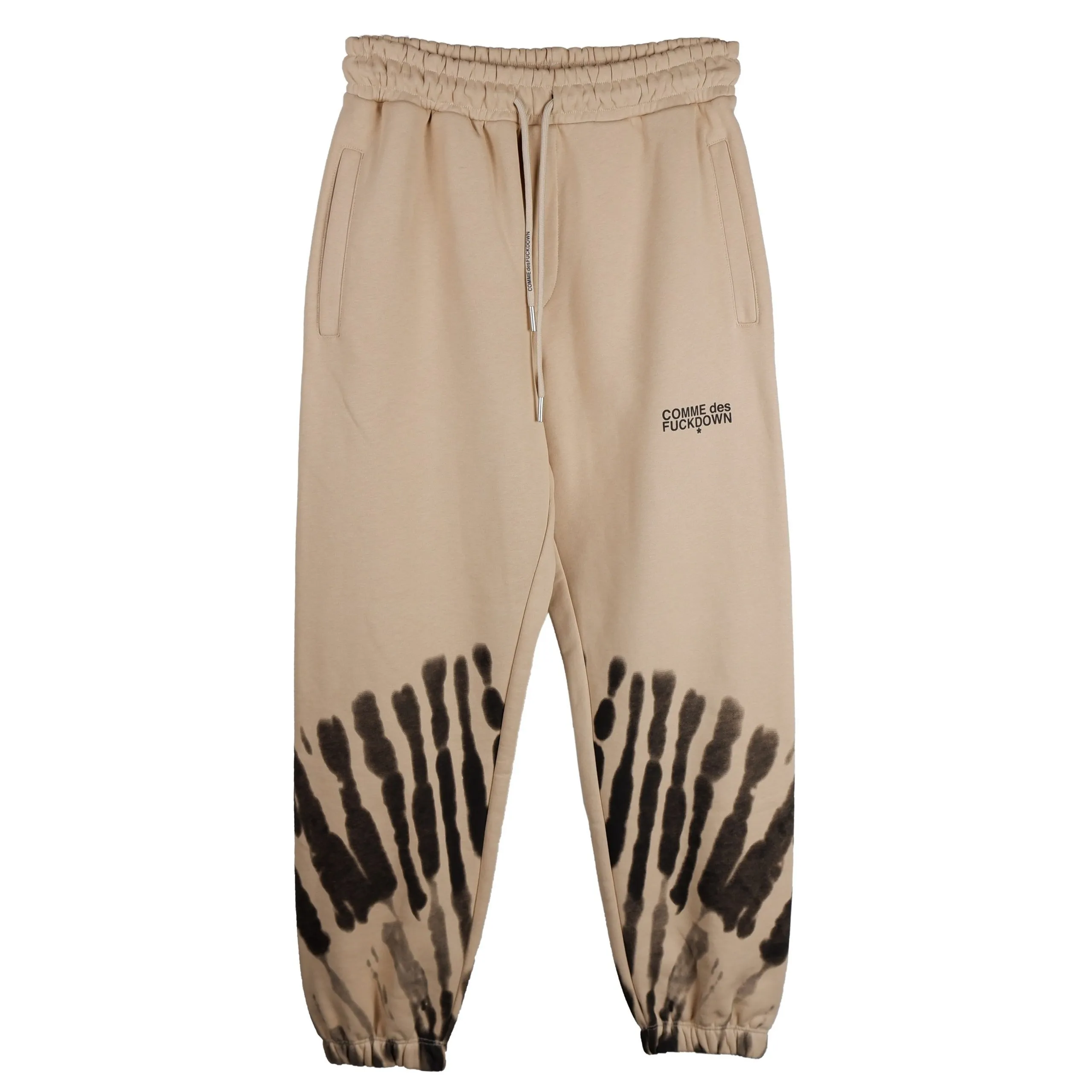Comme Des Fuckdown Men's Chic Beige Graphic Cotton Sweatpants
