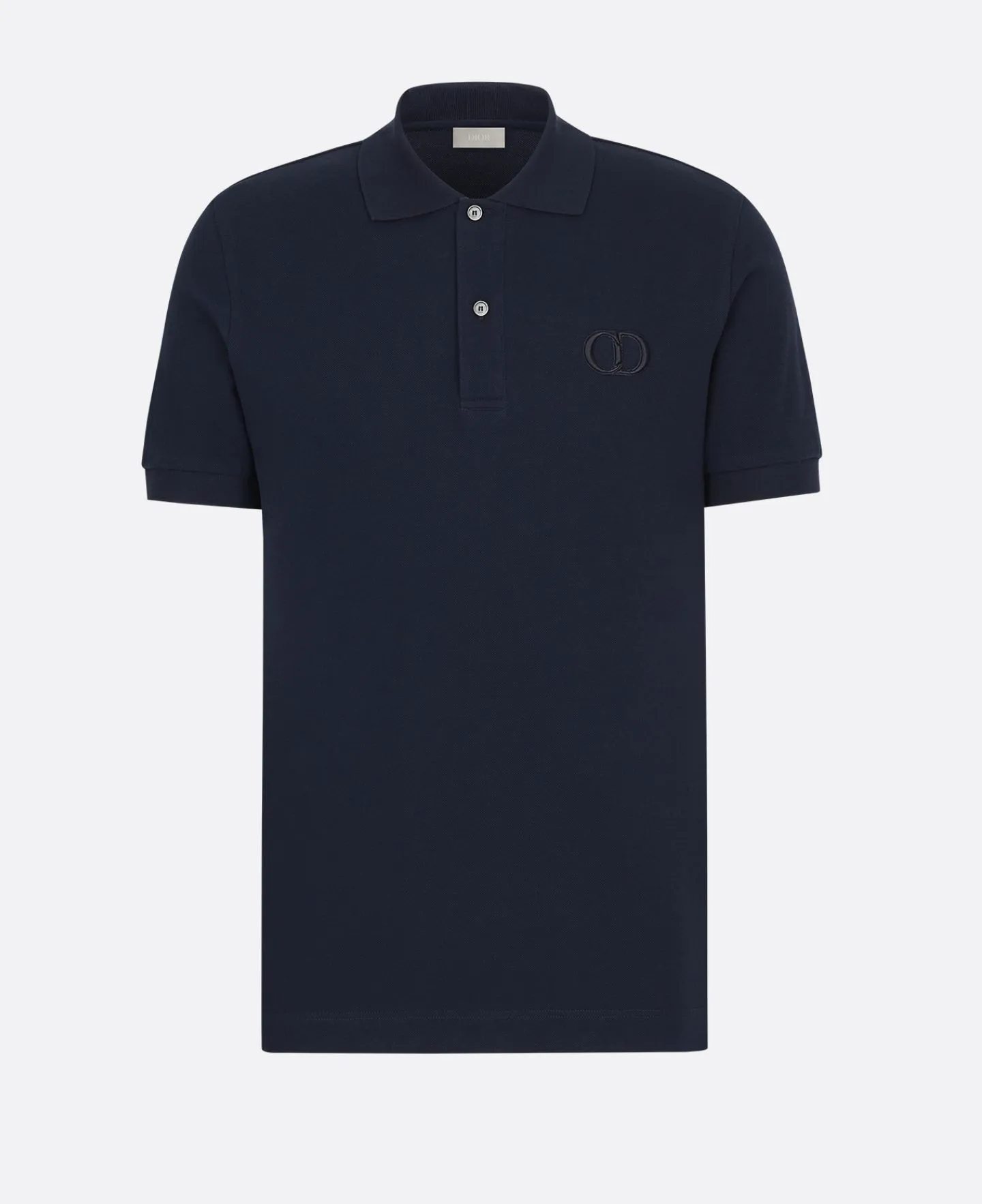 Dior Men's Elegant Blue Cotton Polo Shirt with Chest Logo