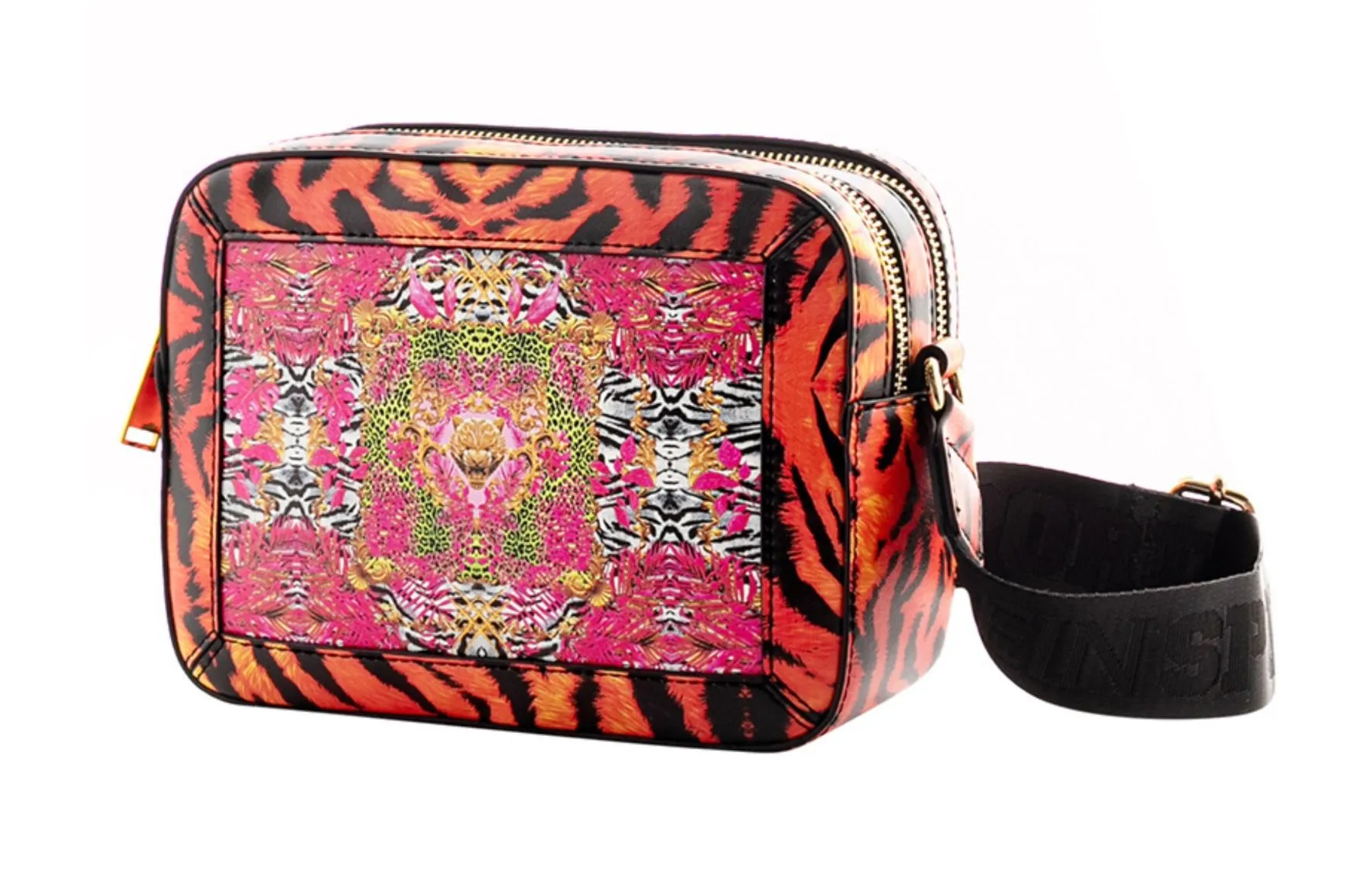 Plein Sport Women's Fuchsia Double Zip Crossbody Elegance