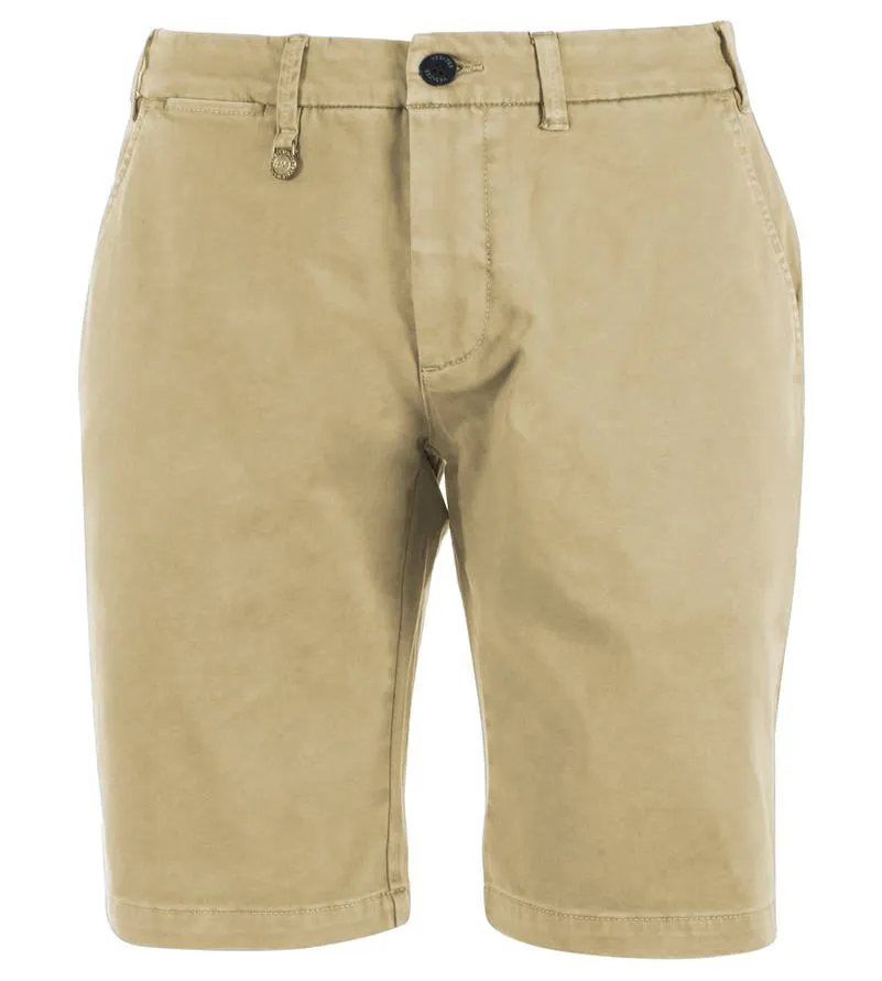 Yes Zee Men's Beige Cotton Blend Bermuda Shorts