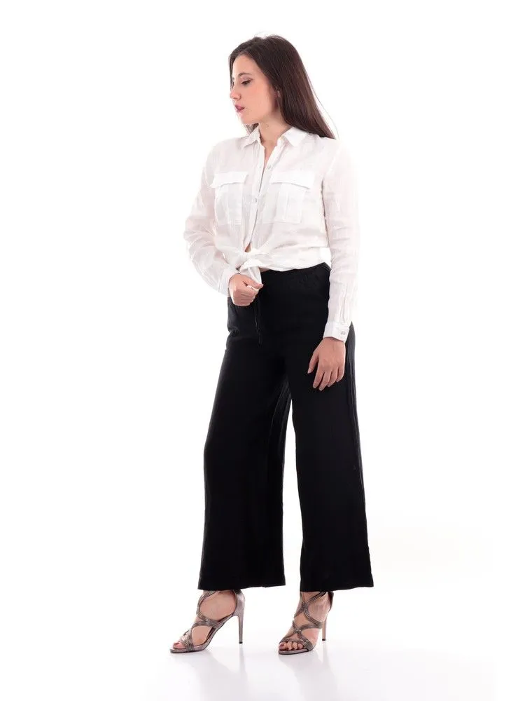 Yes Zee Women's Elegant Wide-Fit Linen Trousers