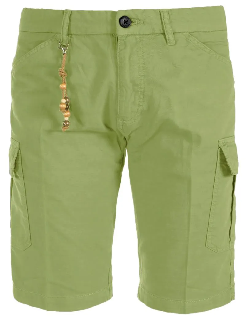 Chic Cotton-Linen Blend Bermuda Shorts