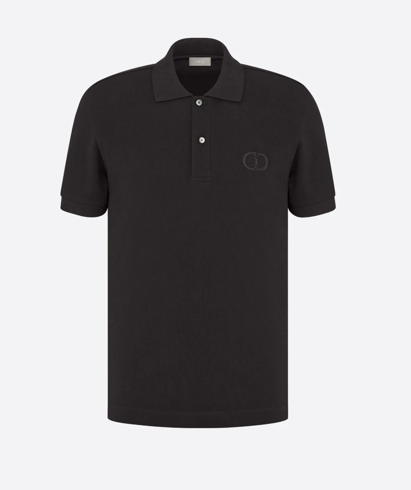 Dior Men's Elegant Black Cotton Pique Polo Shirt