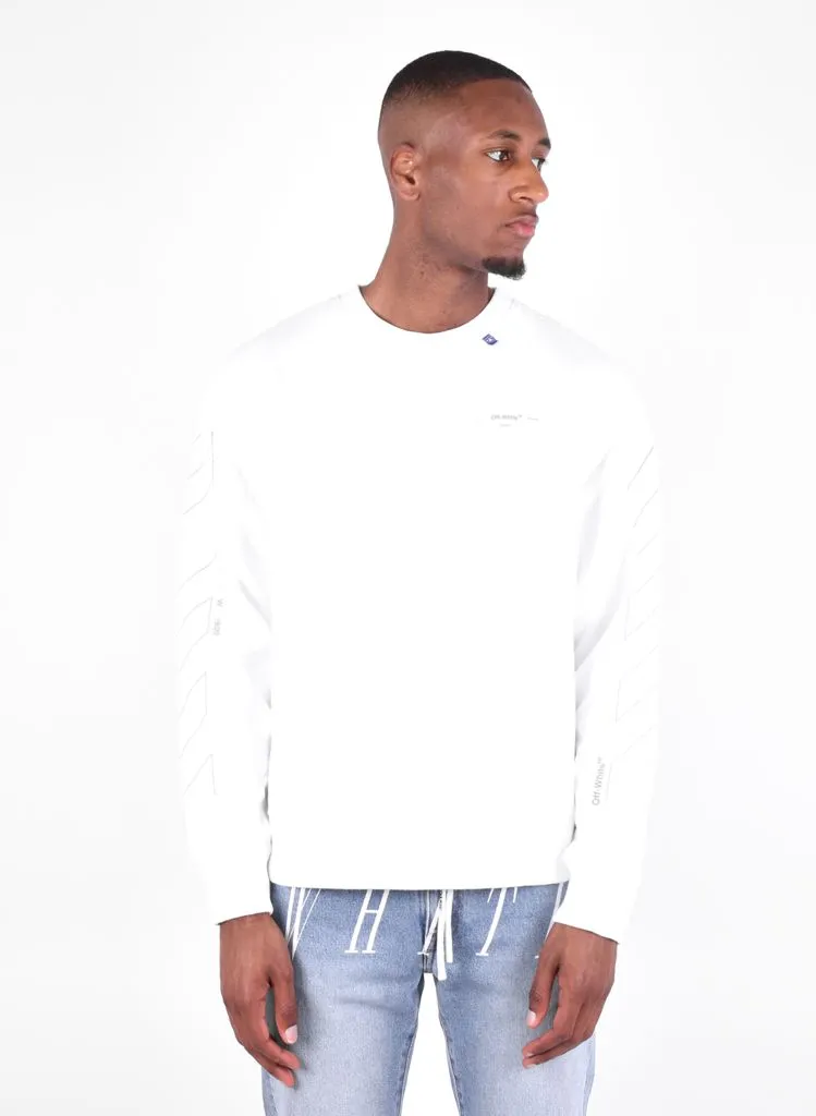 Off-White Men's Elevated White Cotton Sweatshirt with Logo Detail