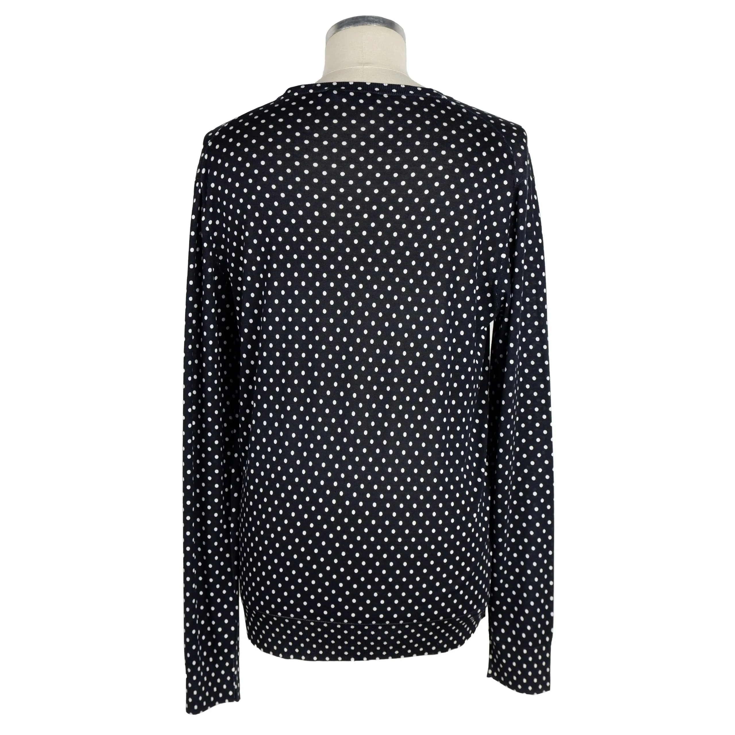 Dolce & Gabbana Men's Elegant Dot Print Silk Crew Neck Sweater