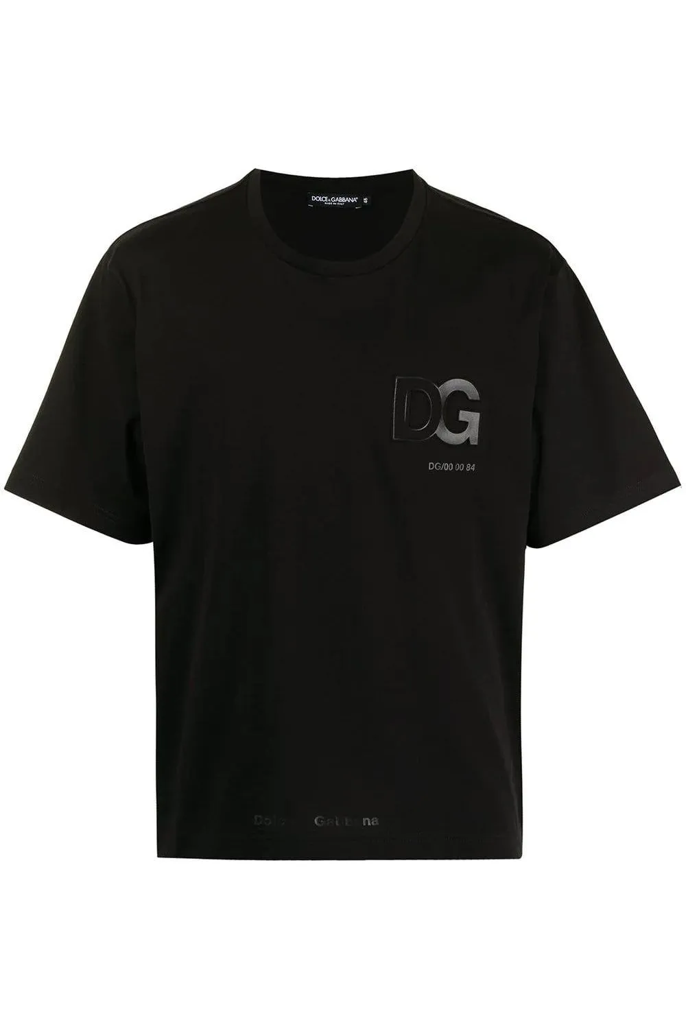 Dolce & Gabbana Men's Elegant Embroidered Logo Black Cotton Tee