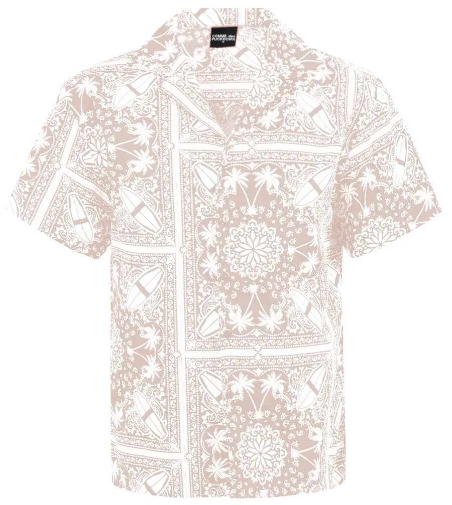 Comme Des Fuckdown Men's Abstract Print Hawaiian Short Sleeve Shirt