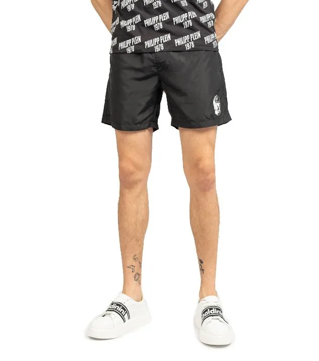 Philippe Model Men's Fluo Logo Print Medium Boxer Swim Trunks