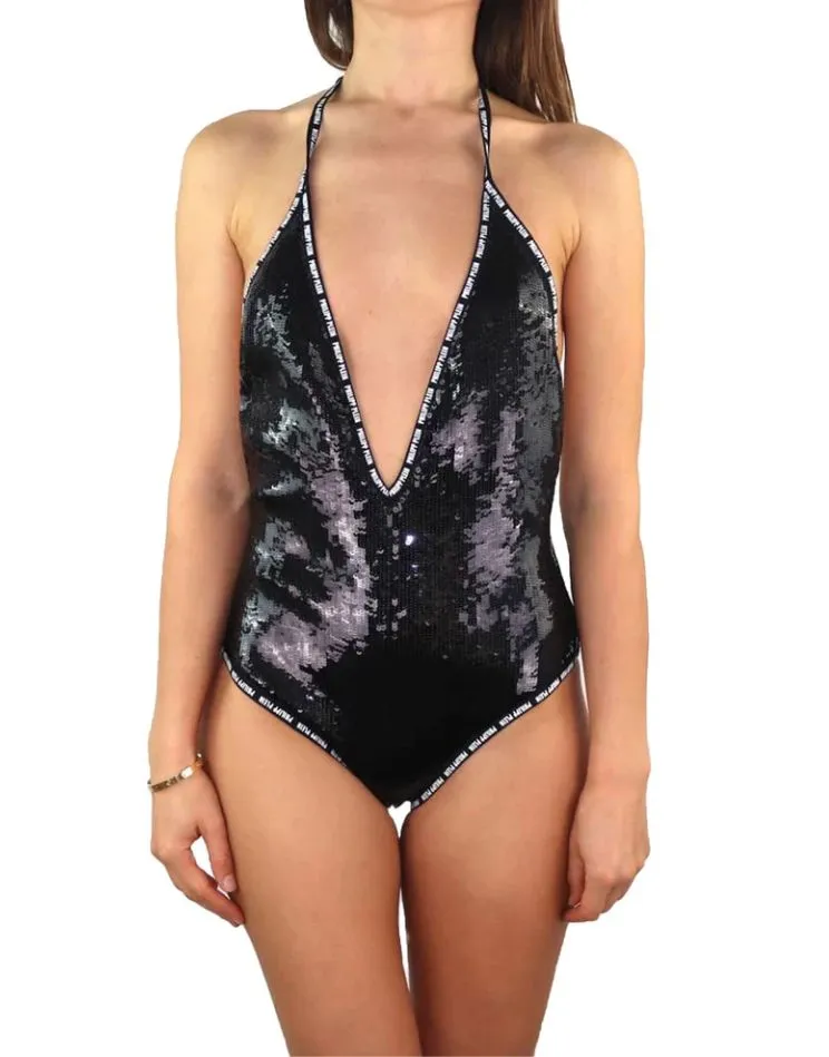Philippe Model Women's Sequin Embellished V-Neck Swimsuit