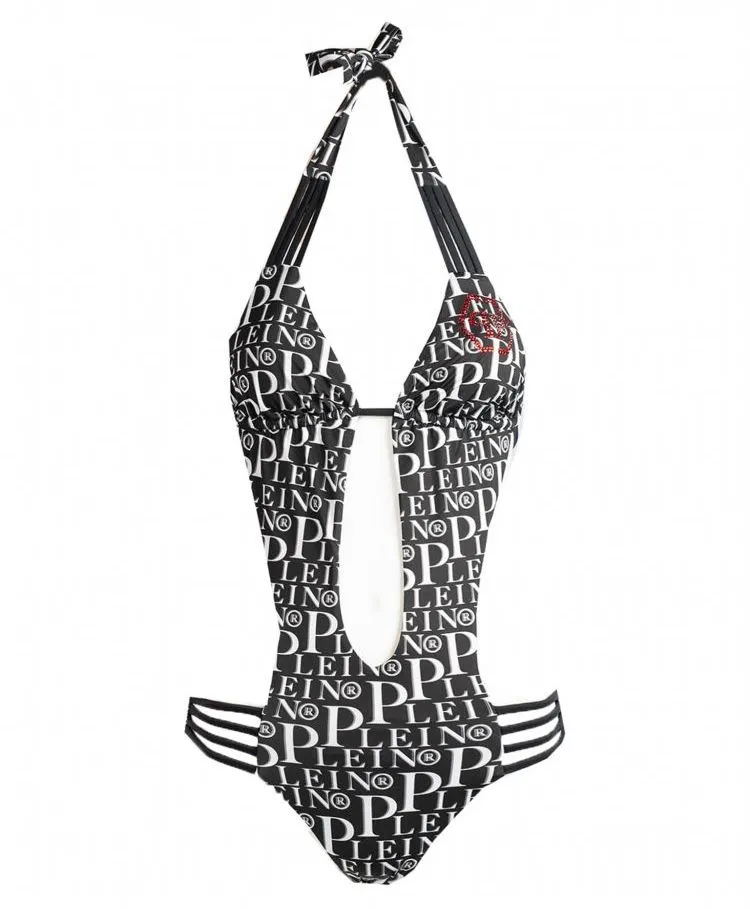 Philippe Model Women's Chic Logo-Printed Designer Trikini
