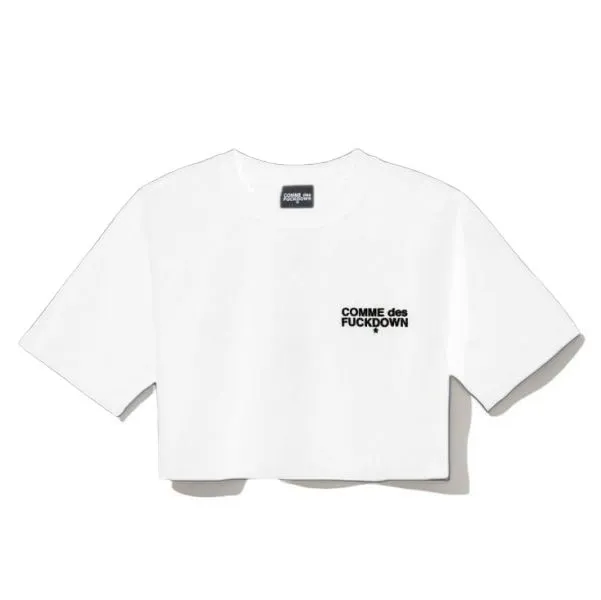Comme Des Fuckdown Women's Chic Logo Cotton Tee with Graphic Back