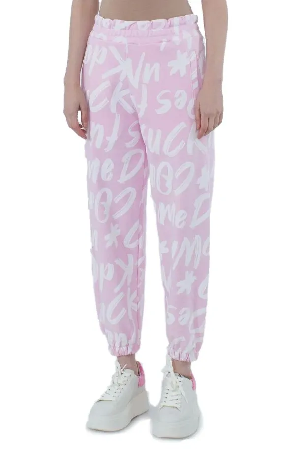 Comme Des Fuckdown Women's Chic Pink Cotton Tracksuit Trousers for Women