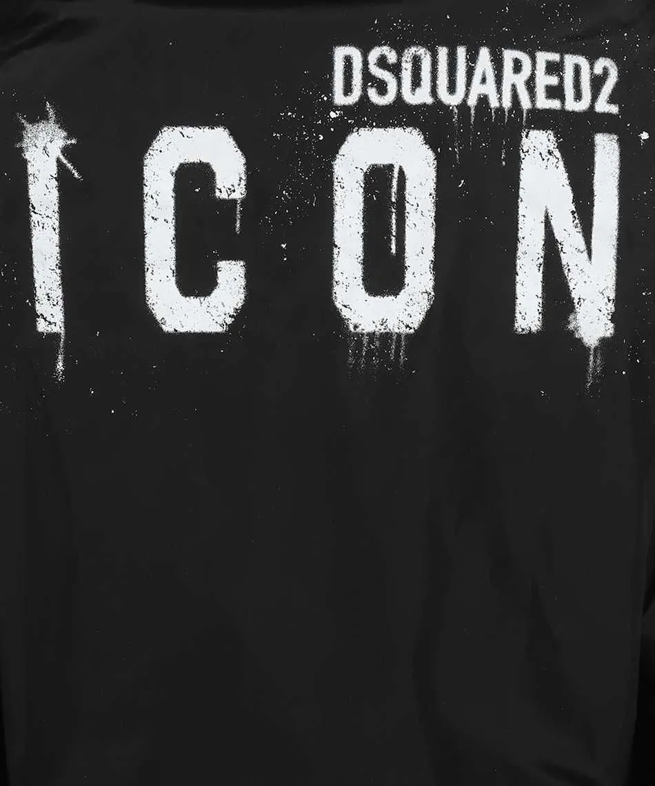 Dsquared² Men's Sleek Black Nylon Hooded Jacket