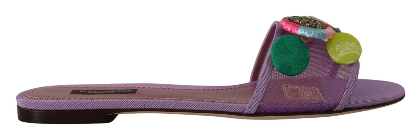 Dolce & Gabbana Women's Elegant Purple Mesh Slide Flats