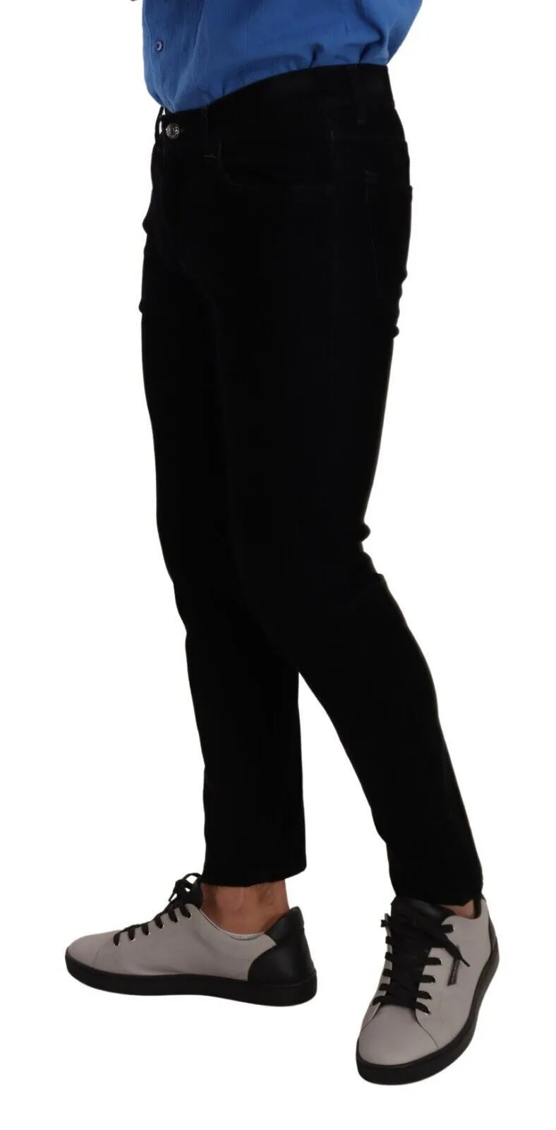 Dolce & Gabbana Men's Italian Designer Slim Fit Black Skinny Jeans