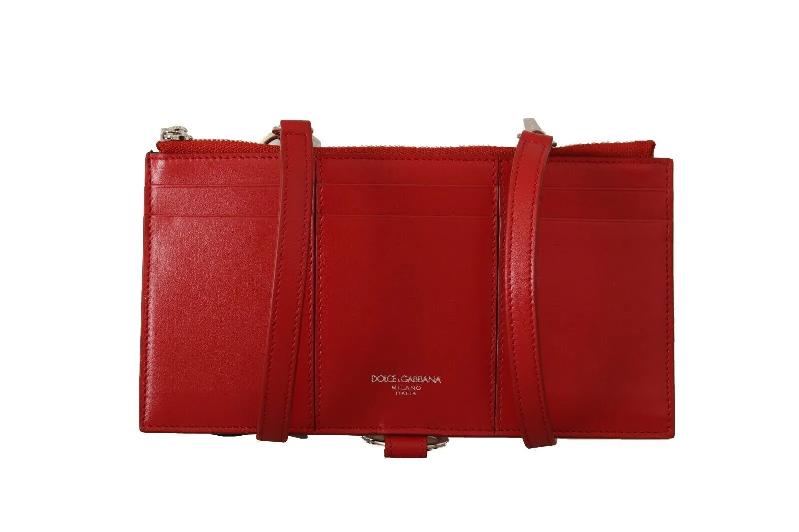 Dolce & Gabbana Women's Elegant Red Leather Sling Wallet