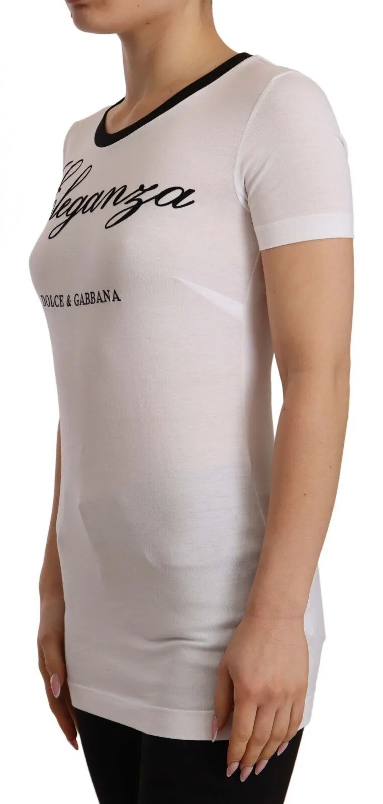Dolce & Gabbana Women's Chic White Round Neck Cotton Tee