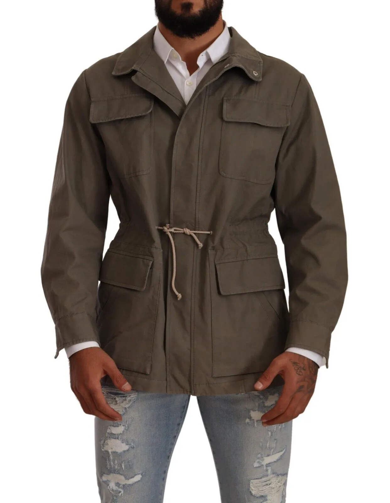Valentino Men's Stunning Grey Wool Windbreaker Jacket