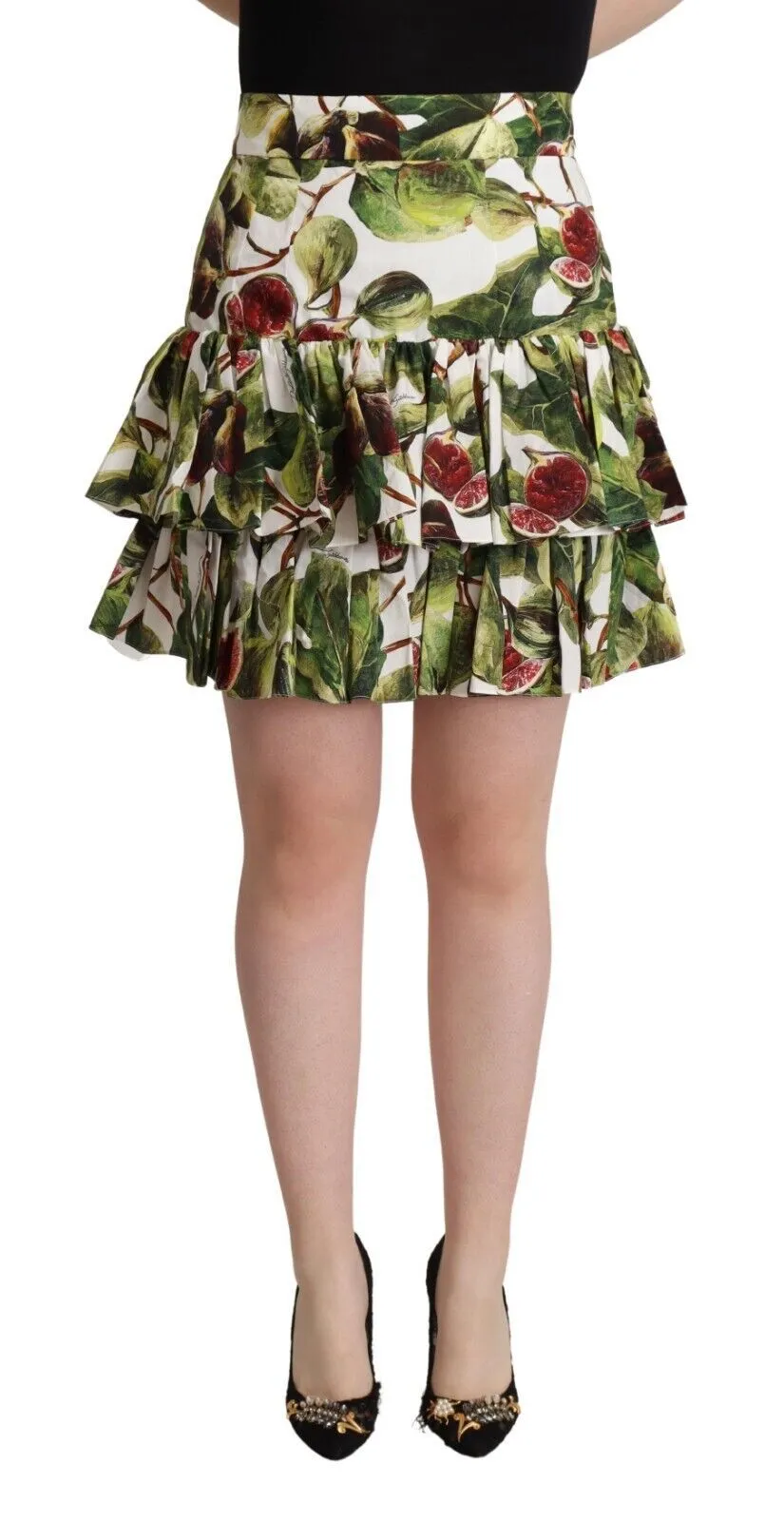 Dolce & Gabbana Women's Multicolor A-Line Cotton Mini Skirt