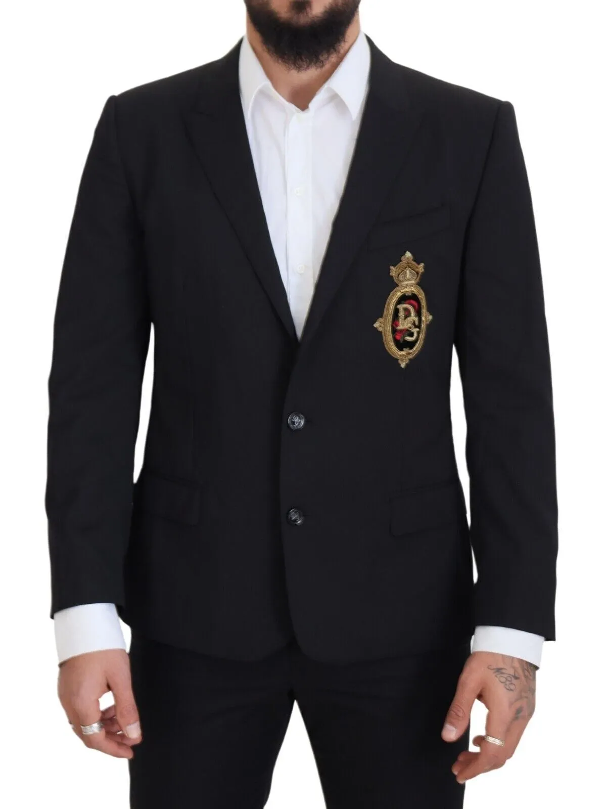 Dolce & Gabbana Men's Elegant Slim Fit Black Wool Blazer