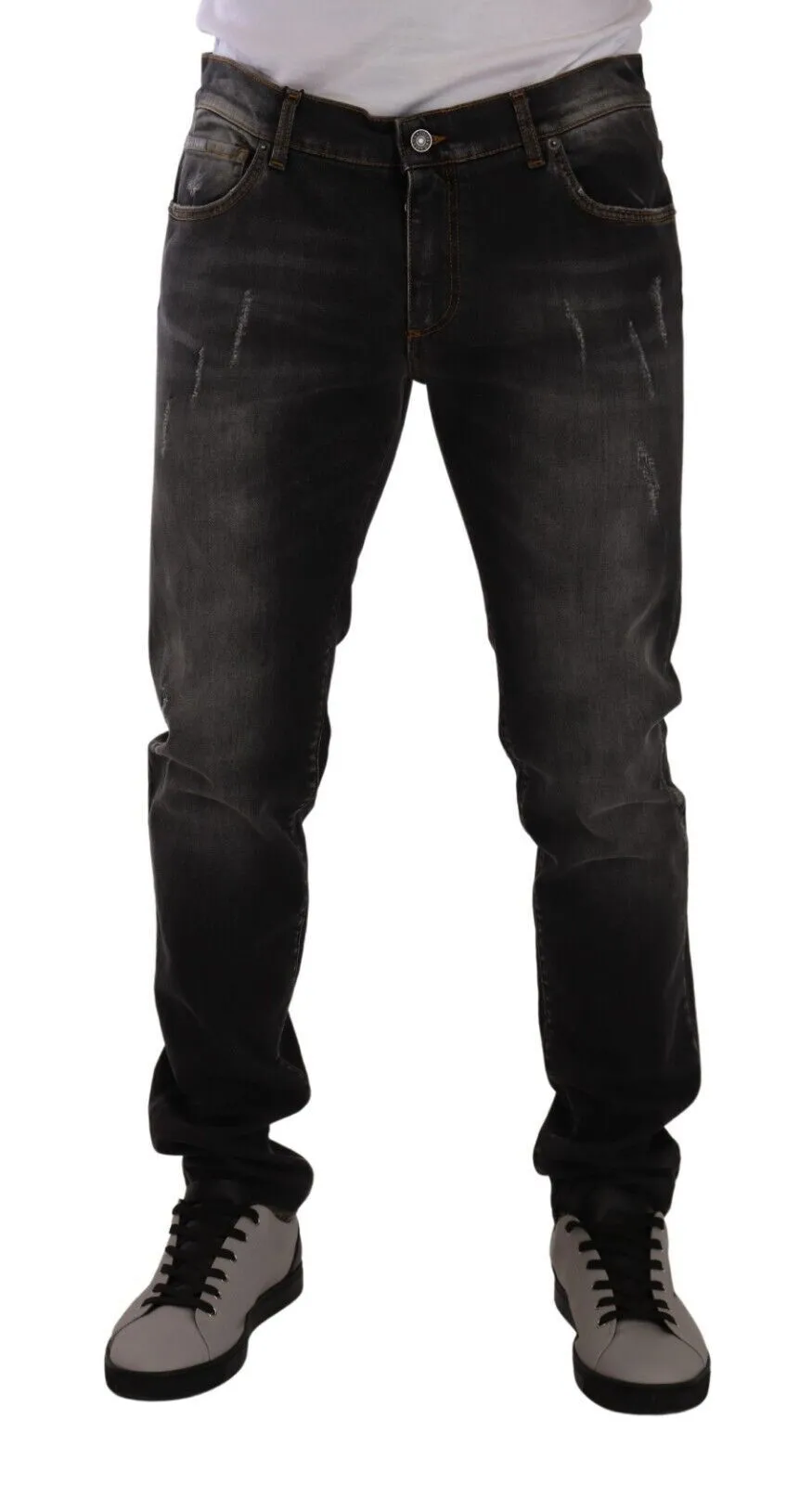 Dolce & Gabbana Men's Slim Fit Gray Wash Denim Elegance